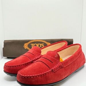 TOD'S Gommino suede loafers - Red